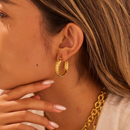 Braided Gold Hoop Earrings