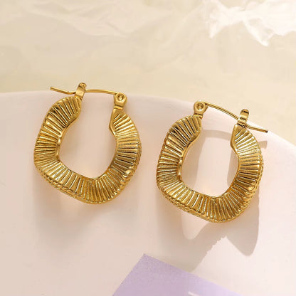 Gold Textured Chunky Hoop Earrings