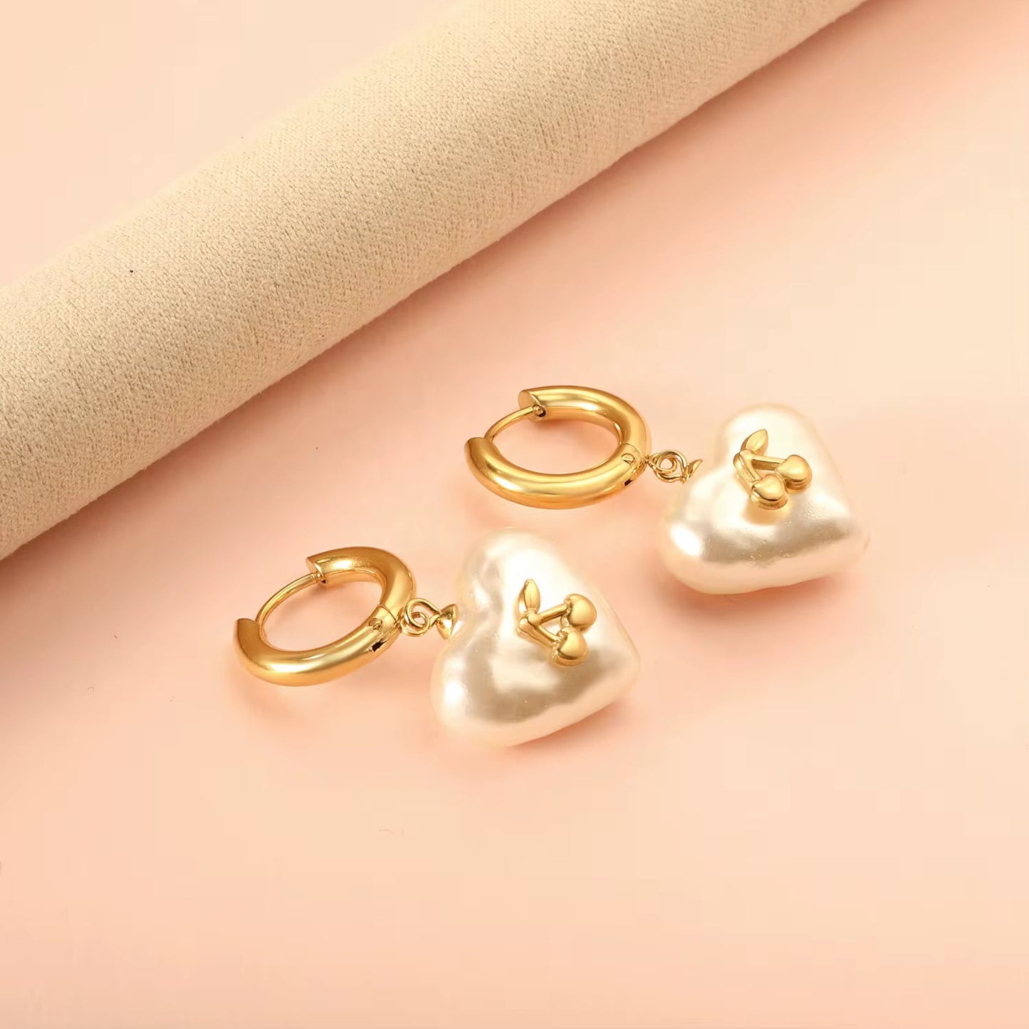 Cherry Heart Drop Earrings