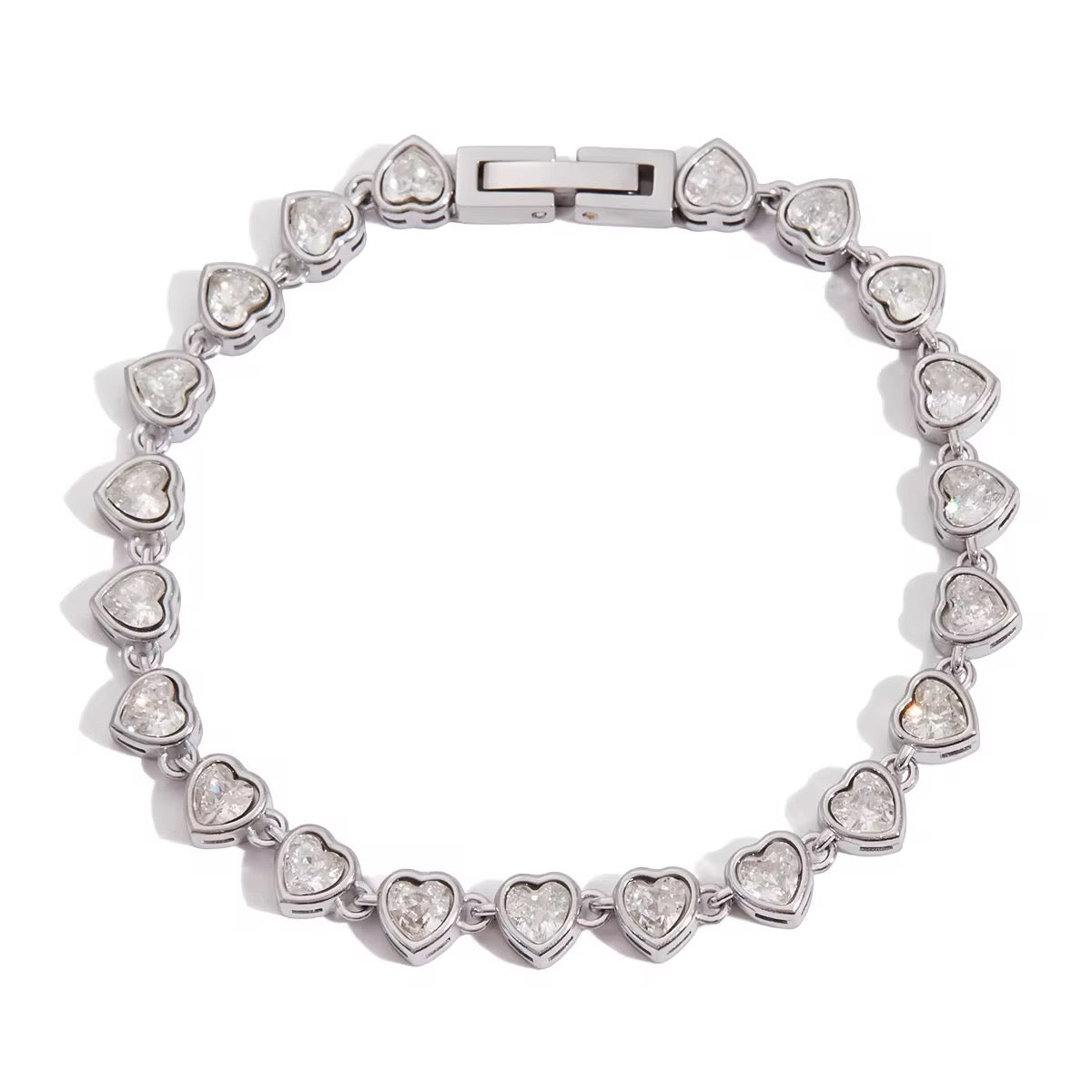 Heart Crystal Tennis Bracelet