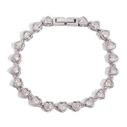Heart Crystal Tennis Bracelet