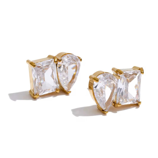 Dual Radiance Crystal Stud Earrings
