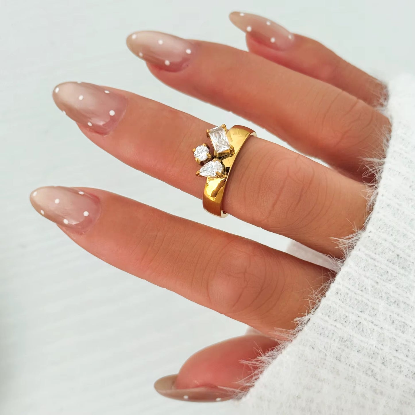 Luxe Crystal Cluster Ring