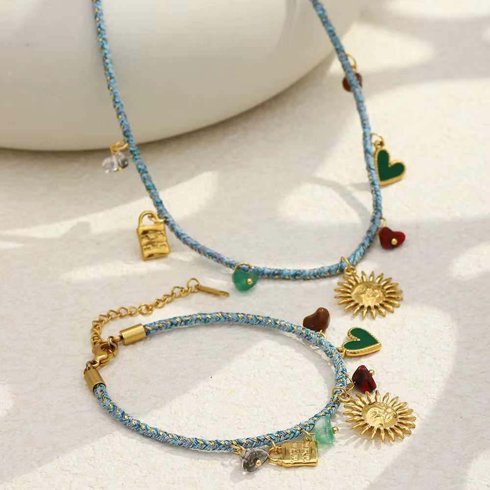 Sun Charm Rope Jewelry Set