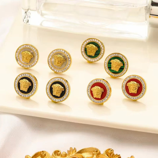 Medusa Coin Stud Earrings