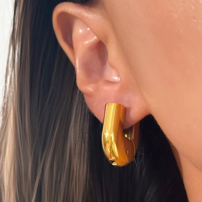 Bold C-Shape Huggie Hoop Earrings