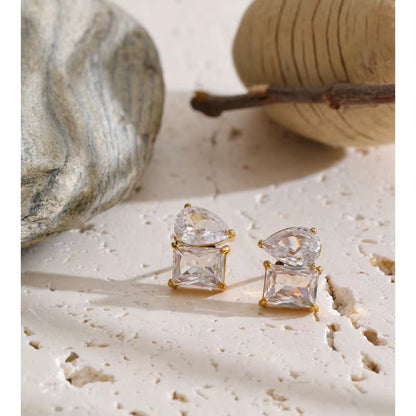 Dual Radiance Crystal Stud Earrings