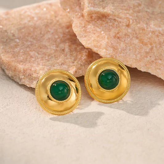 Emerald Luxe Medallion Stud