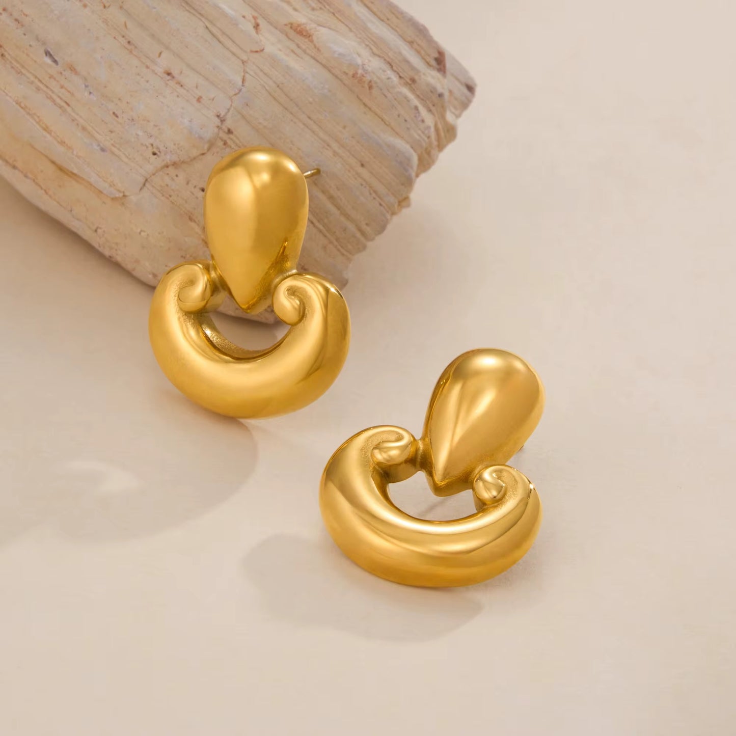 Sculpted Gold Statement Earrings