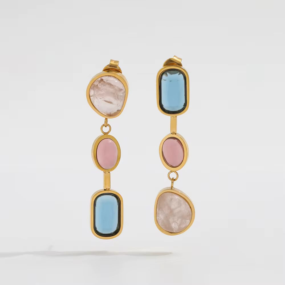 Luxury Waterproof Multi-Color Crystal Statement Earrings