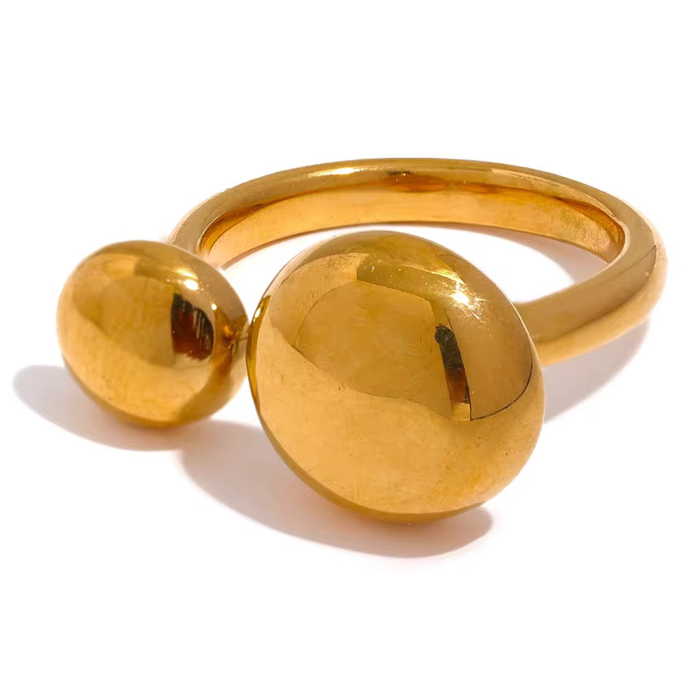 Double Sphere Open Ring