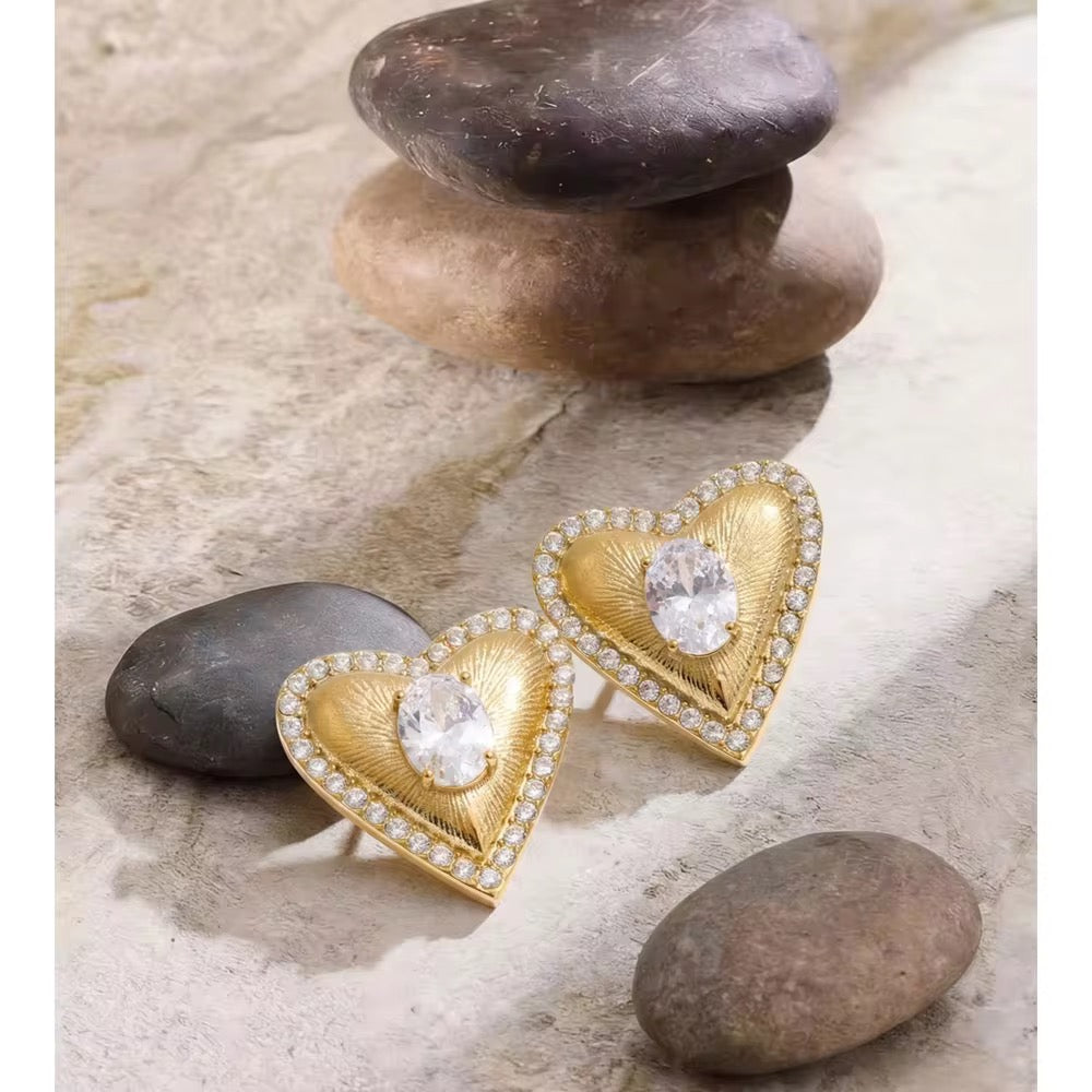 Radiant Heart Crystal Earrings