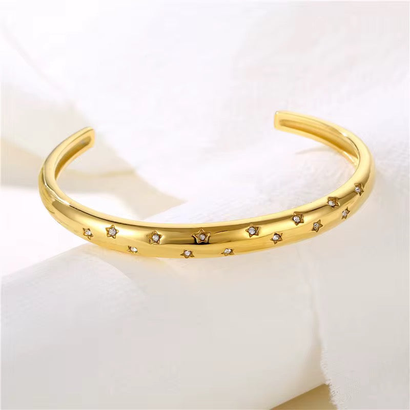Starry Open Cuff Bangle