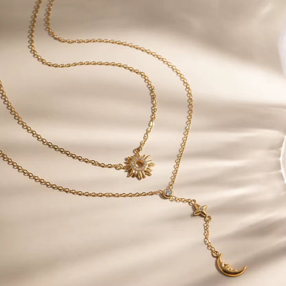 Luxury Sun & Moon Layered Necklace