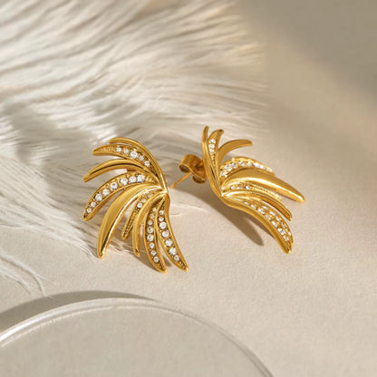 Golden Radiance Crystal Earrings