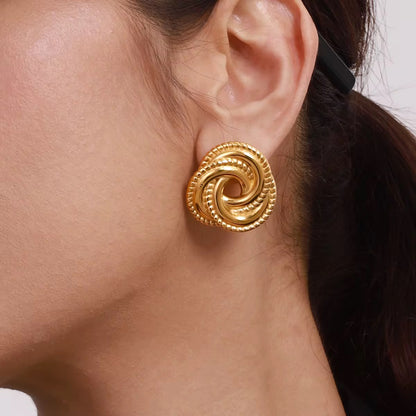 Aurora Spiral Stud Earrings