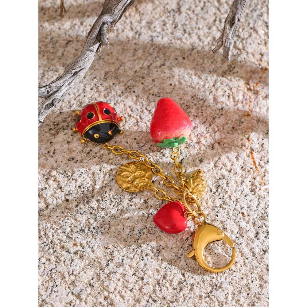 Strawberry Charm Keychain