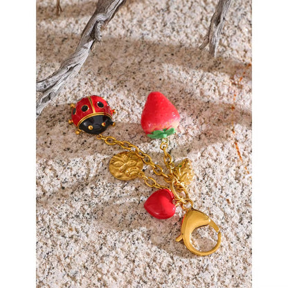 Strawberry Charm Keychain