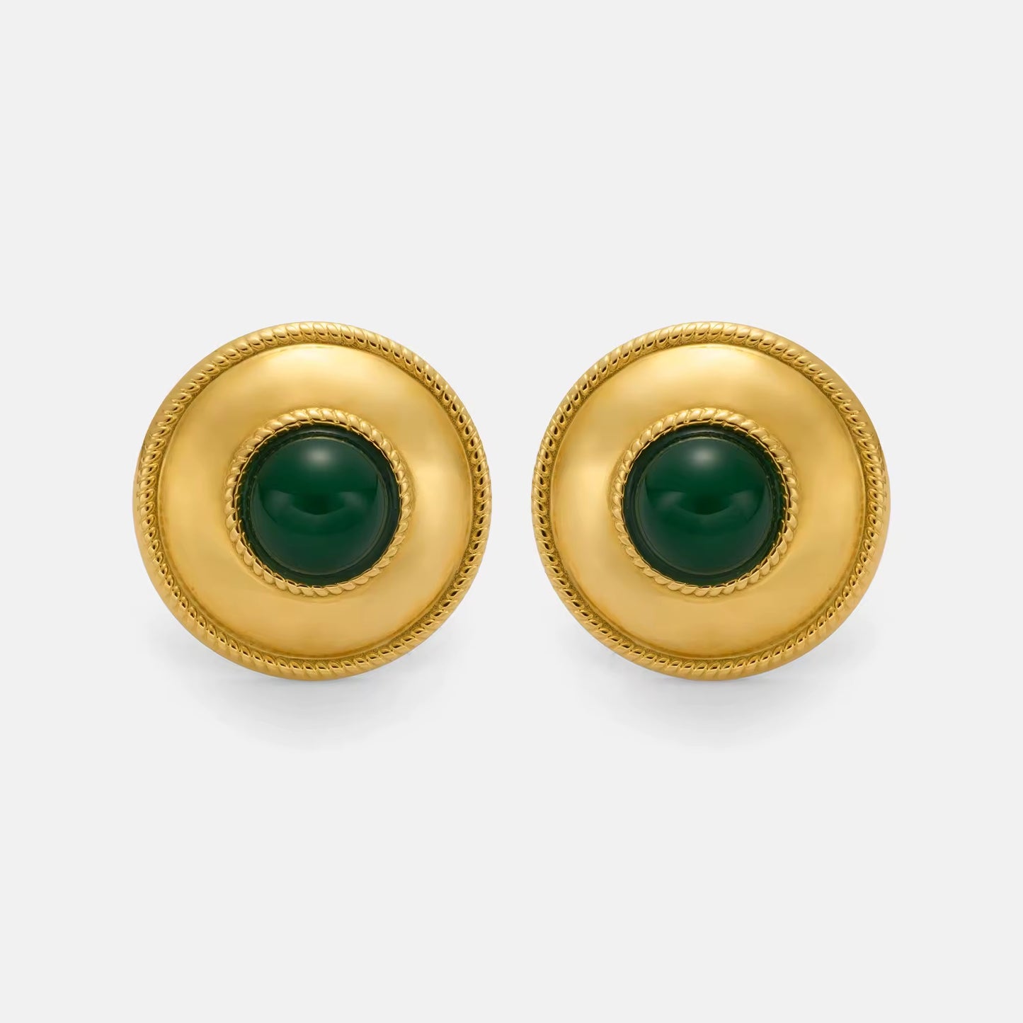 Emerald Luxe Medallion Stud