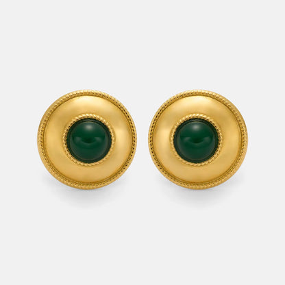 Emerald Luxe Medallion Stud