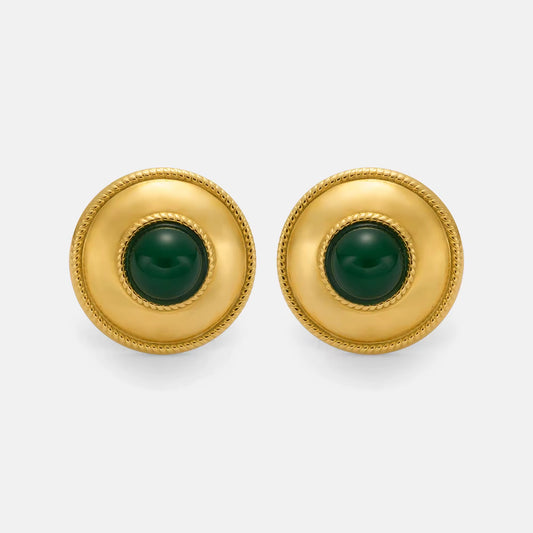Emerald Luxe Medallion Stud