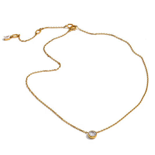 Minimalist Crystal Solitaire Necklace