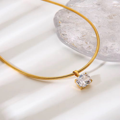 Minimal Crystal Pendant Necklace