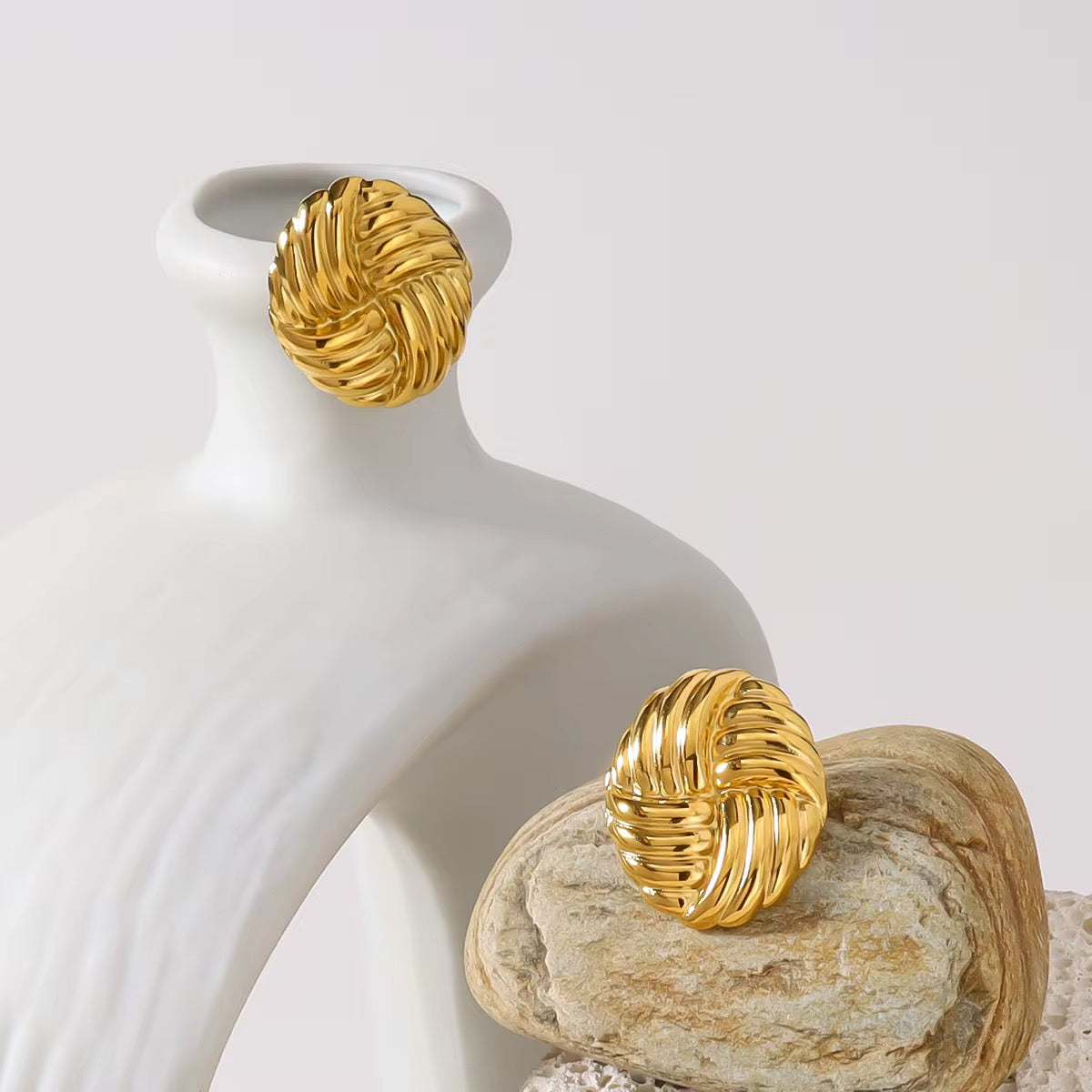 Woven Knot Dome Earrings