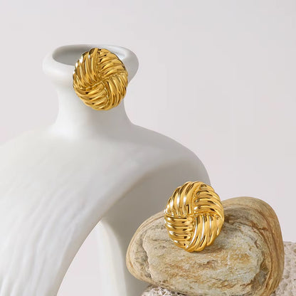 Woven Knot Dome Earrings
