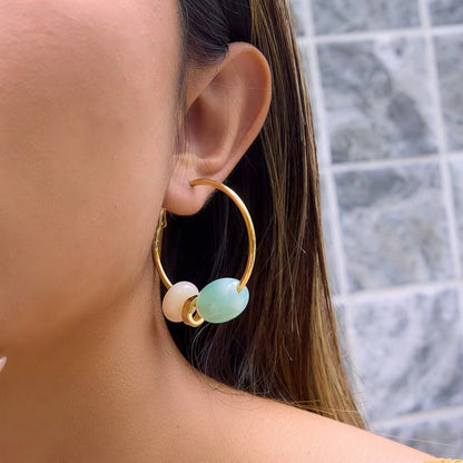 Coastal Charm Beaded Hoop Earrings