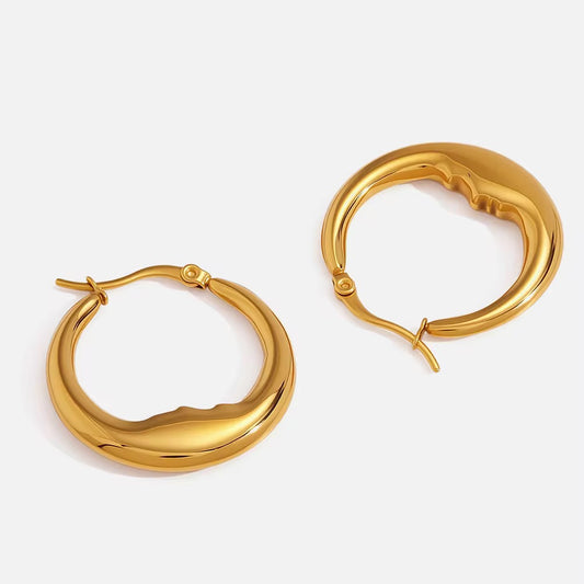 Classic Moon Hoop Earrings