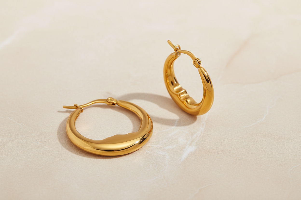 Classic Moon Hoop Earrings