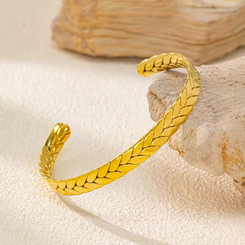 Braided Gold Open Cuff