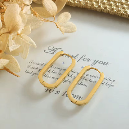 Minimal Oval Hoop Earrings