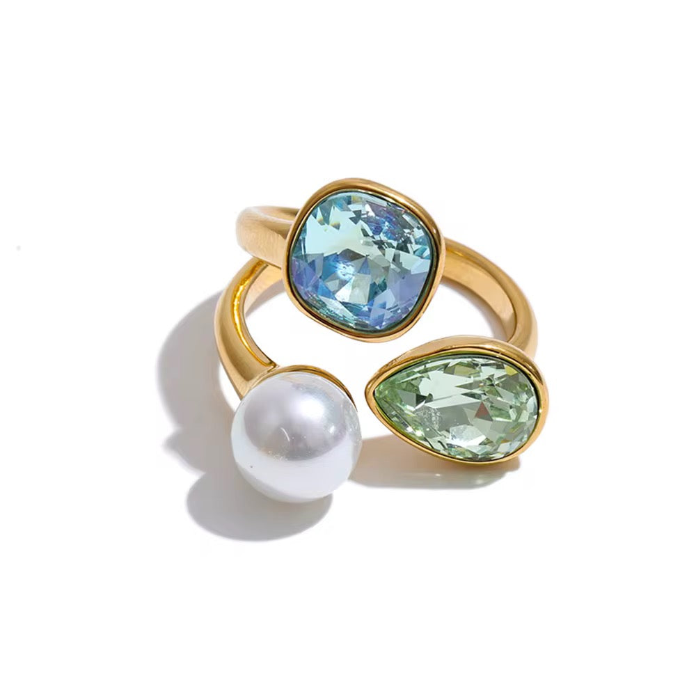 Aurora Gem & Pearl Ring