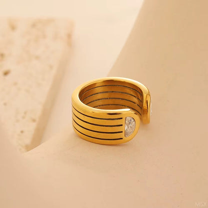 Luxe Open Crystal Ring