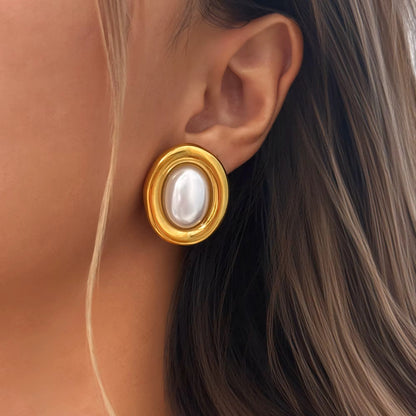 Pearl Halo Stud Earrings