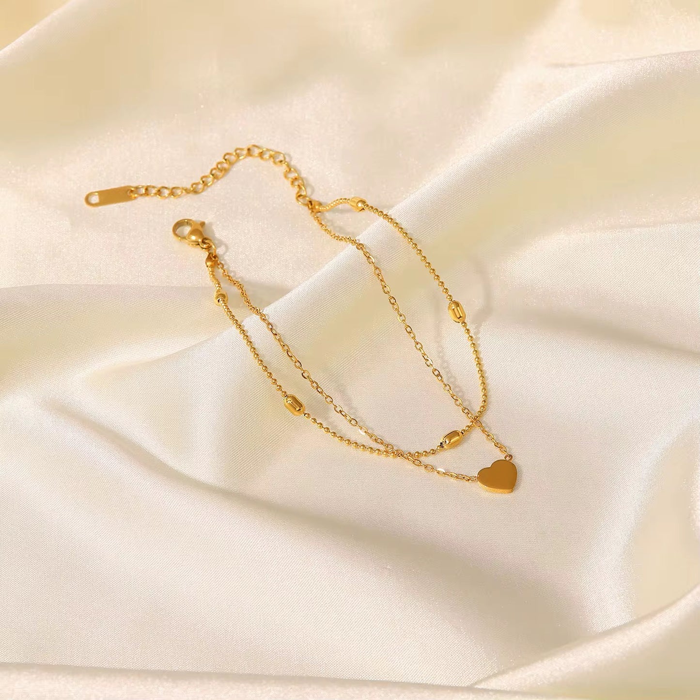Layered Heart Anklet