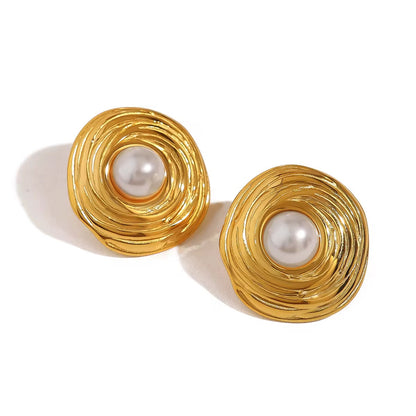 Vintage Pearl Spiral Earrings