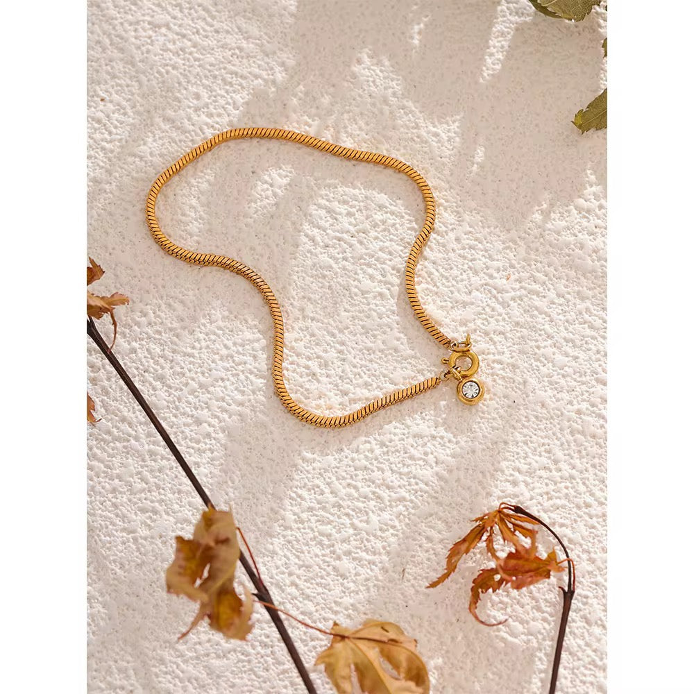 Minimalist Snake Chain Zircon Bracelet