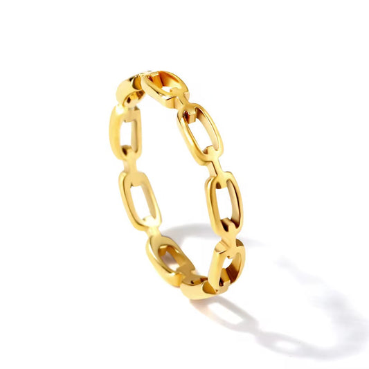 Gold Chain Link Ring – 18K Gold Plated Stainless Steel