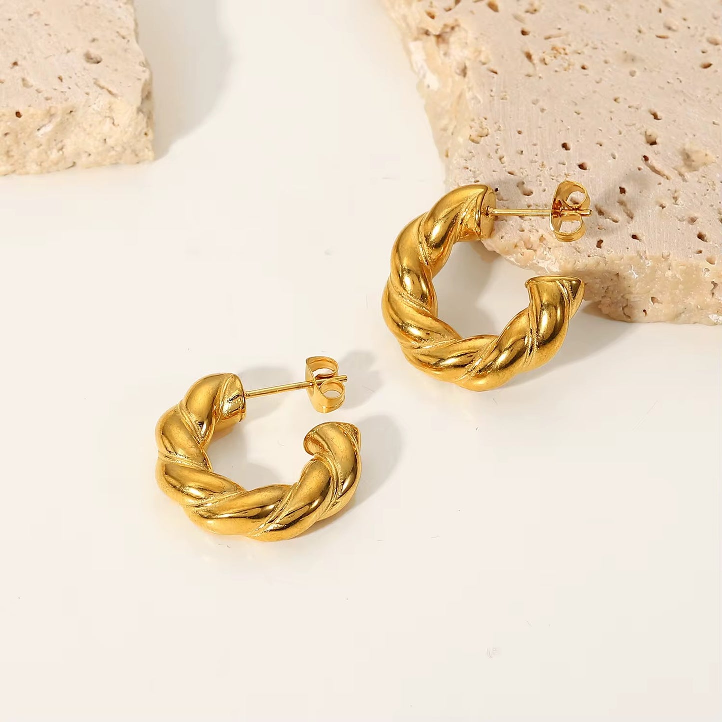 Twisted Rope Hoop Earrings