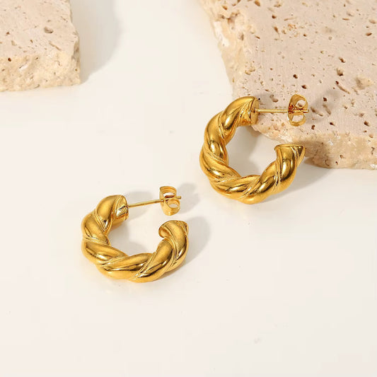 Twisted Rope Hoop Earrings