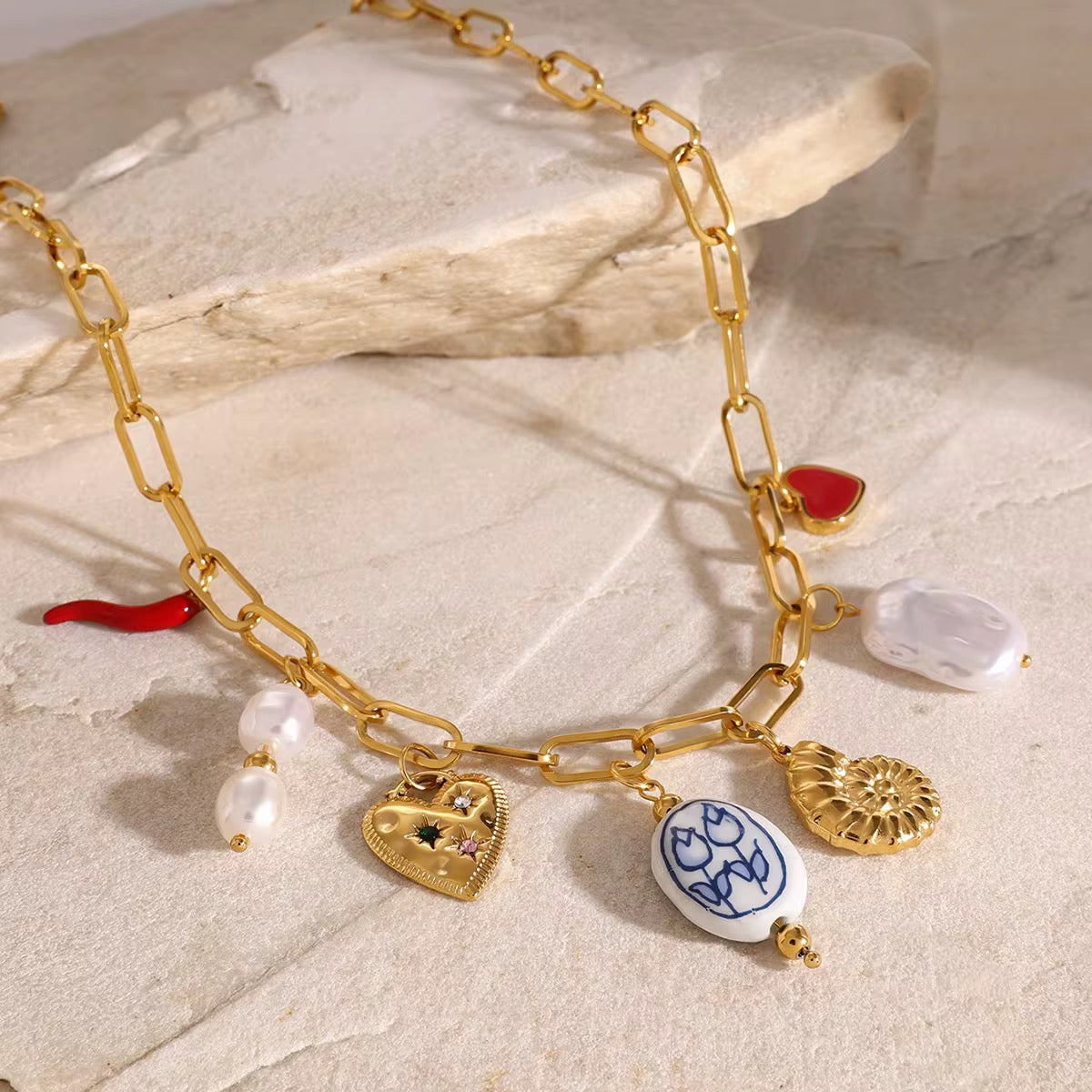 Colorful Charm Chain Necklace