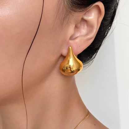 Gold Sculptural Drop Earrings