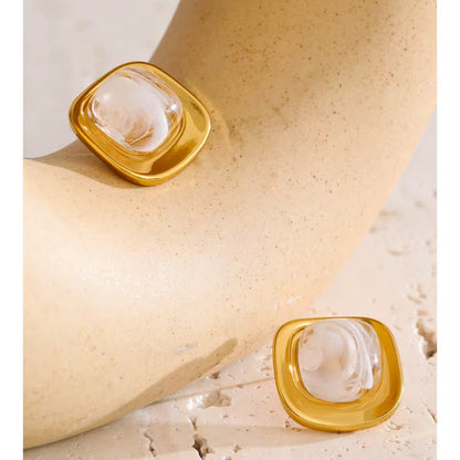 Marble Statement Stud Earrings
