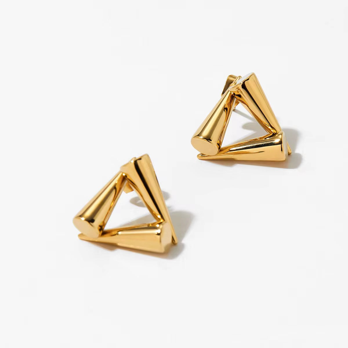 Modern Geometric Triangle Stud Earrings