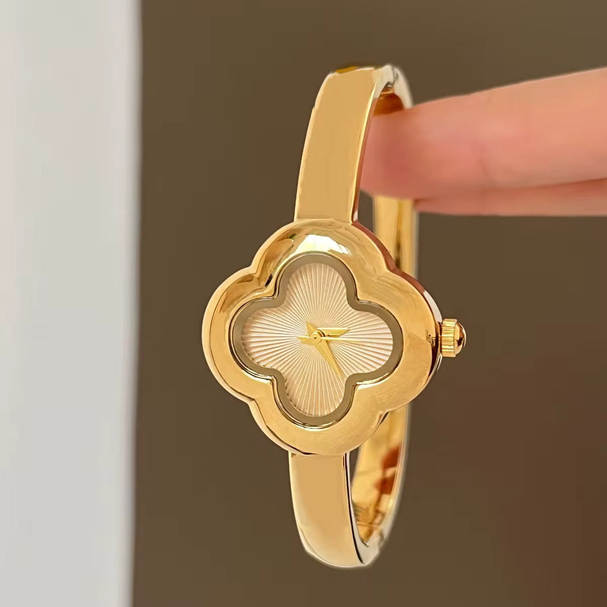 Golden Clover Bangle Watch