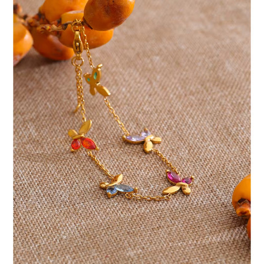 Butterfly Crystal Chain Bracelet