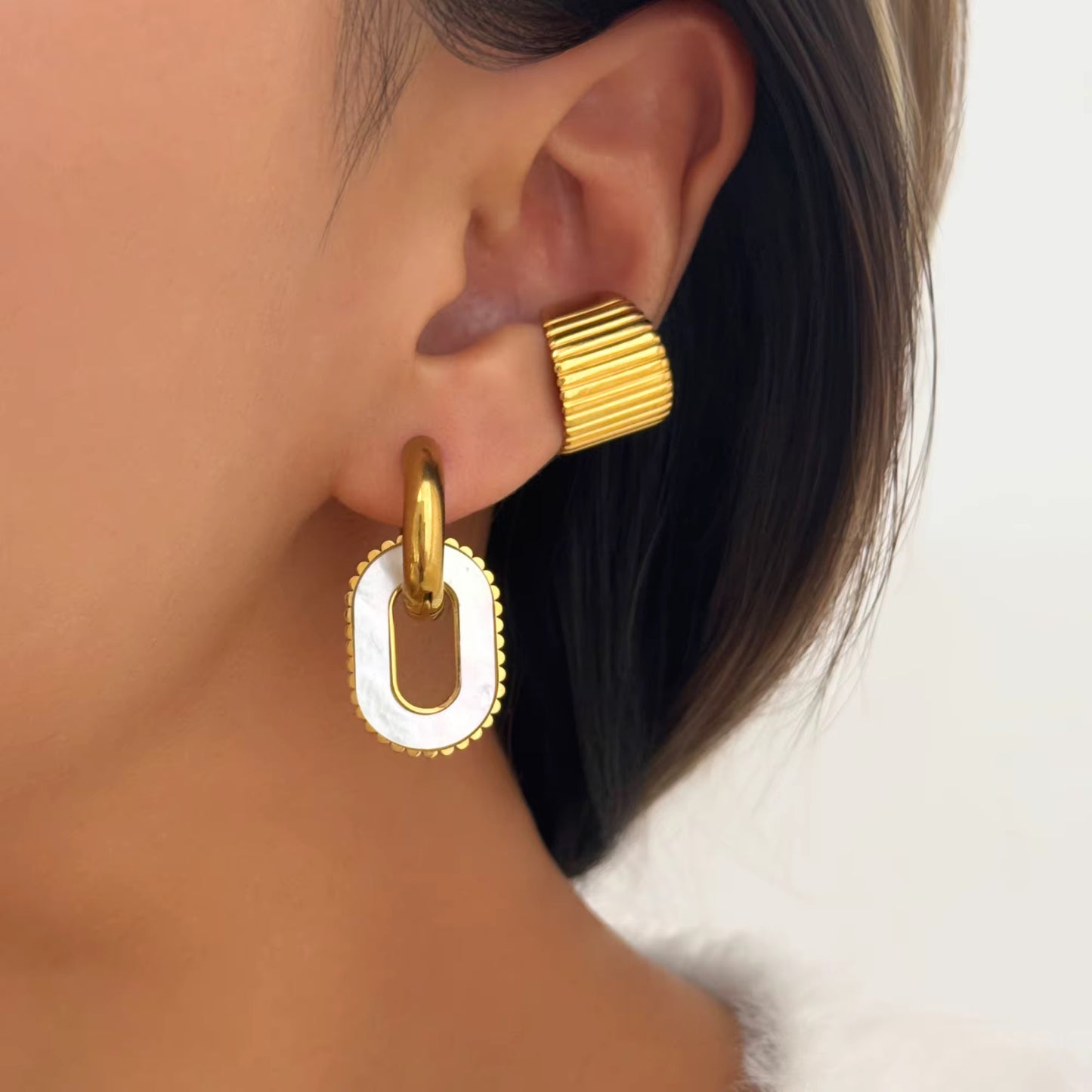 Enamel Link Charm Earrings